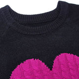Women's Long Sleeve Crewneck Cute Heart Knitted Sweaters Women's Tops - Tophatter Daily Deals