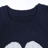 Women's Long Sleeve Crewneck Cute Heart Knitted Sweaters Women's Tops - Tophatter Daily Deals