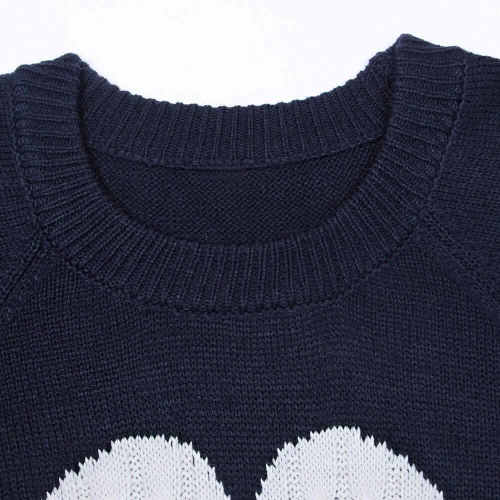 Women's Long Sleeve Crewneck Cute Heart Knitted Sweaters Women's Tops - Tophatter Daily Deals