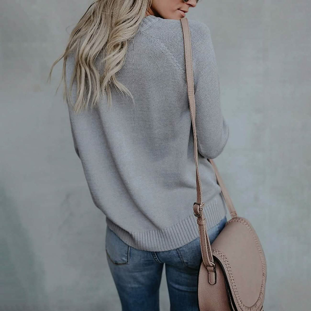 Women's Long Sleeve Crewneck Cute Heart Knitted Sweaters Women's Tops - Tophatter Daily Deals