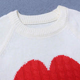 Women's Long Sleeve Crewneck Cute Heart Knitted Sweaters Women's Tops - Tophatter Daily Deals