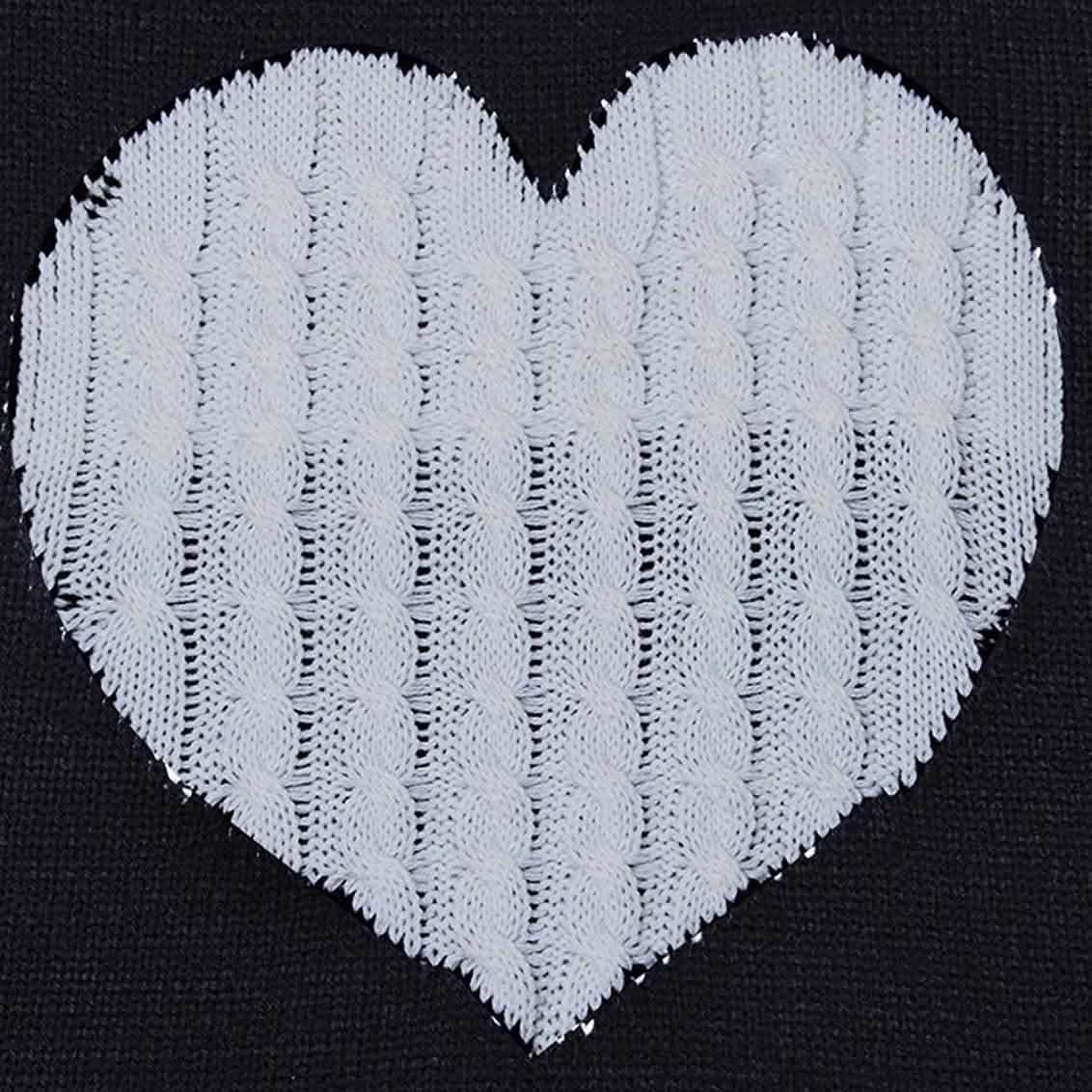 Women's Long Sleeve Crewneck Cute Heart Knitted Sweaters Women's Tops - Tophatter Daily Deals