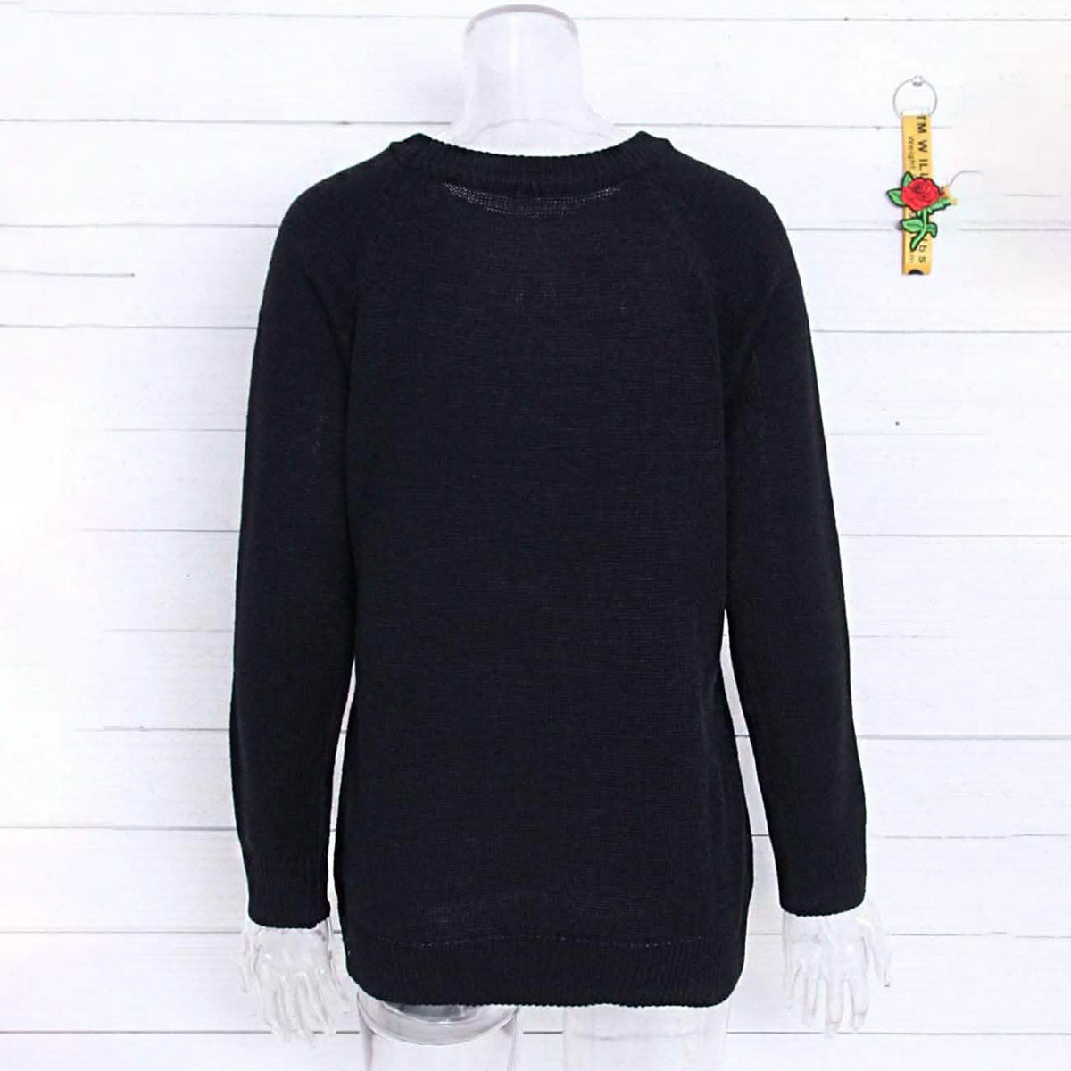 Women's Long Sleeve Crewneck Cute Heart Knitted Sweaters Women's Tops - Tophatter Daily Deals