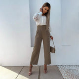 Women's Long Sleeve Cutout Lace Button Down Shirt Women's Tops - Tophatter Daily Deals
