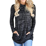 Women's Long Sleeve High Collar Tops Casual Tie Dye Sweatshirt Black Women's Tops - Tophatter Daily Deals