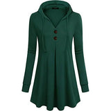 Women's Long Sleeve Hooded Tunic Tops Green Women's Tops - Tophatter Daily Deals
