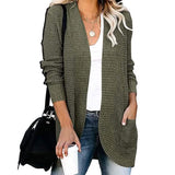 Women's Long Sleeve Knit Cardigan Sweater Green Women's Outerwear - Tophatter Daily Deals