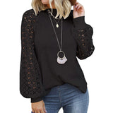 Women's Long Sleeve Lace Top Black Women's Tops - Tophatter Daily Deals