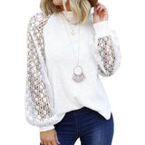 Women's Long Sleeve Lace Top White Women's Tops - Tophatter Daily Deals