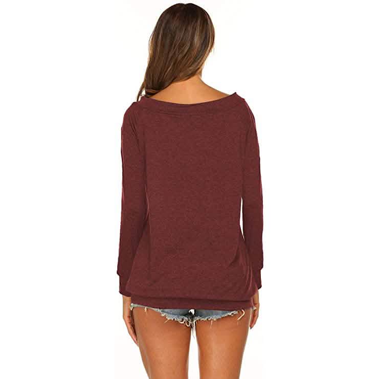 Women's Long Sleeve Off Shoulder Top Women's Tops - Tophatter Daily Deals