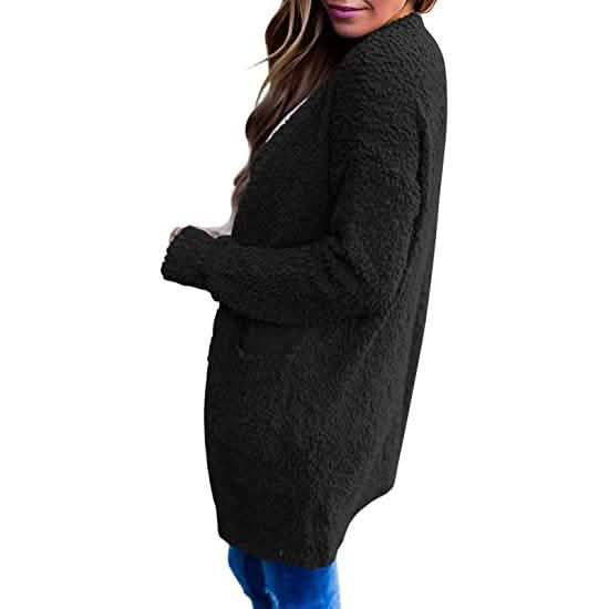 Women's Long Sleeve Soft Chunky Knit Sweater Coat Women's Outerwear - Tophatter Daily Deals