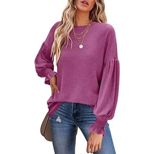 Women's Long Sleeve Top Fuchsia Women's Tops - Tophatter Daily Deals