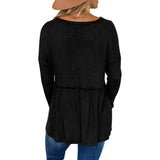 Women's Long Sleeve V Neck Ruffle Babydoll Tunic Tops Women's Tops - Tophatter Daily Deals
