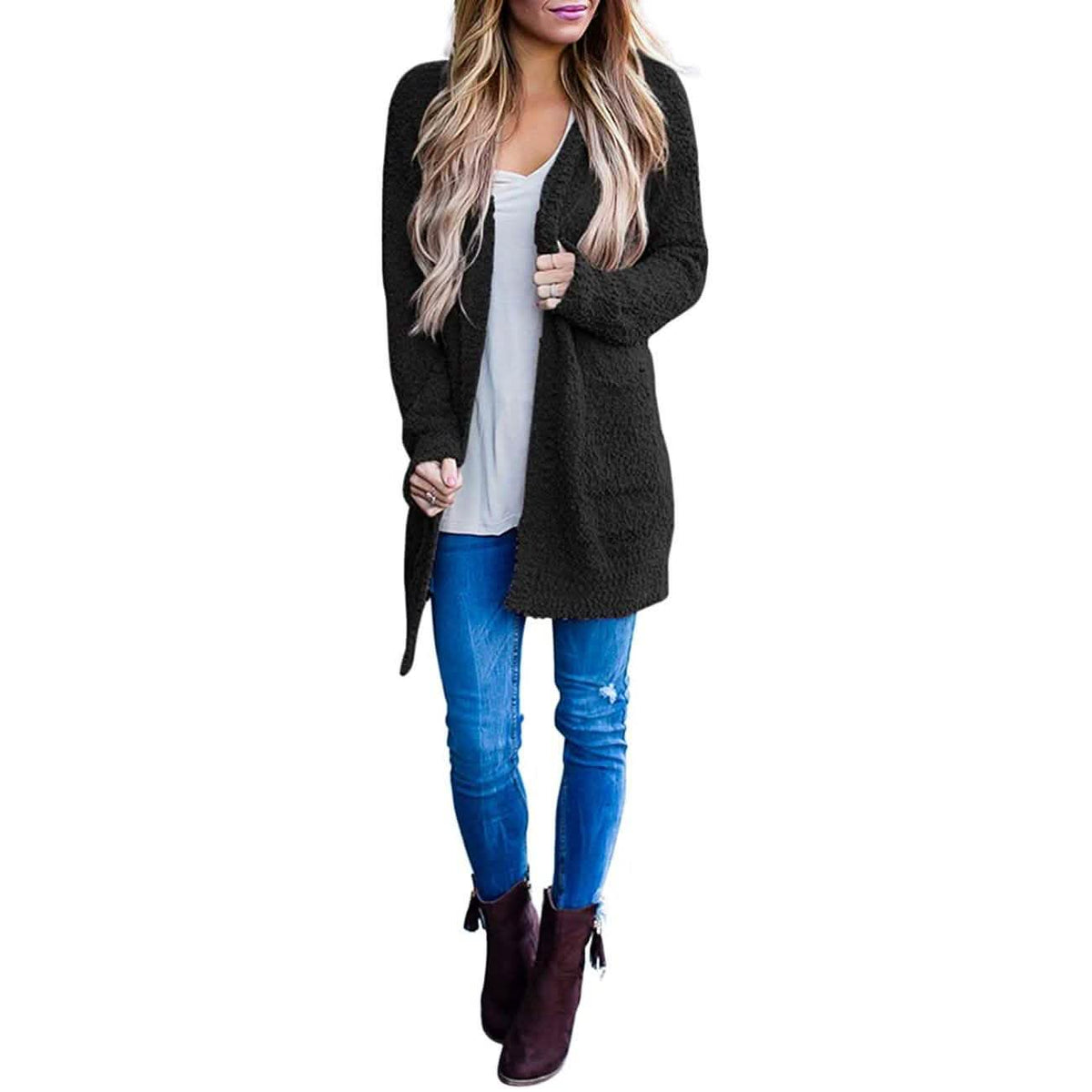 Women's Long-Sleeved Soft Chunky Knitted Sweater Women's Outerwear - Tophatter Daily Deals