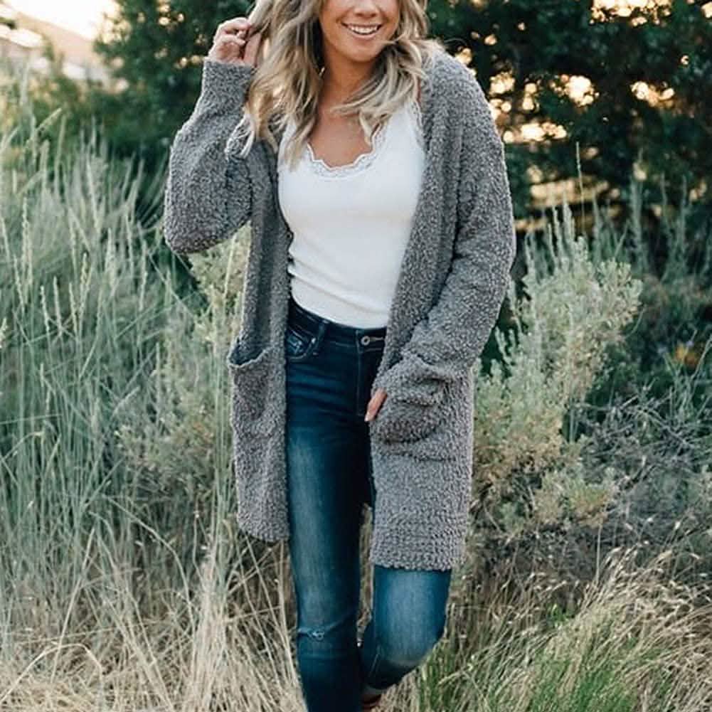 Women's Long-Sleeved Soft Chunky Knitted Sweater Women's Outerwear - Tophatter Daily Deals