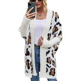 Women's Long Sleeves Leopard Print Knitting Cardigan Beige Women's Outerwear - Tophatter Daily Deals