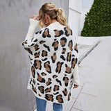 Women's Long Sleeves Leopard Print Knitting Cardigan Women's Outerwear - Tophatter Daily Deals