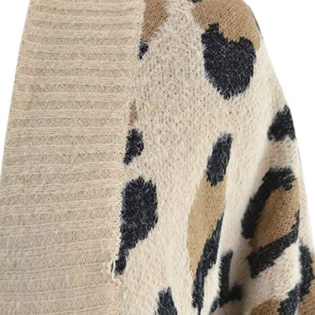 Women's Long Sleeves Leopard Print Knitting Cardigan Women's Outerwear - Tophatter Daily Deals