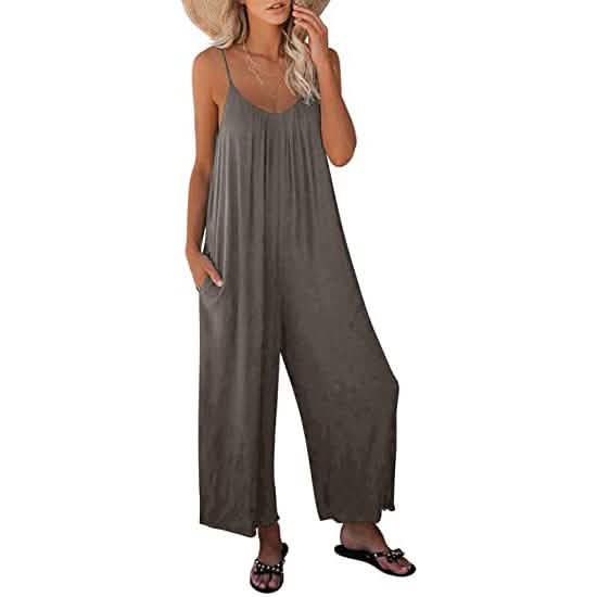Women's Loose Sleeveless Jumpsuits Gray Women's Dresses - Tophatter Daily Deals