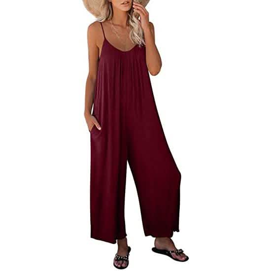 Women's Loose Sleeveless Jumpsuits Red Women's Dresses - Tophatter Daily Deals