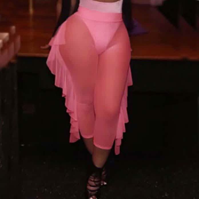 Women's Mesh Casual Crinkle Pants Pink Women's Bottoms - Tophatter Daily Deals