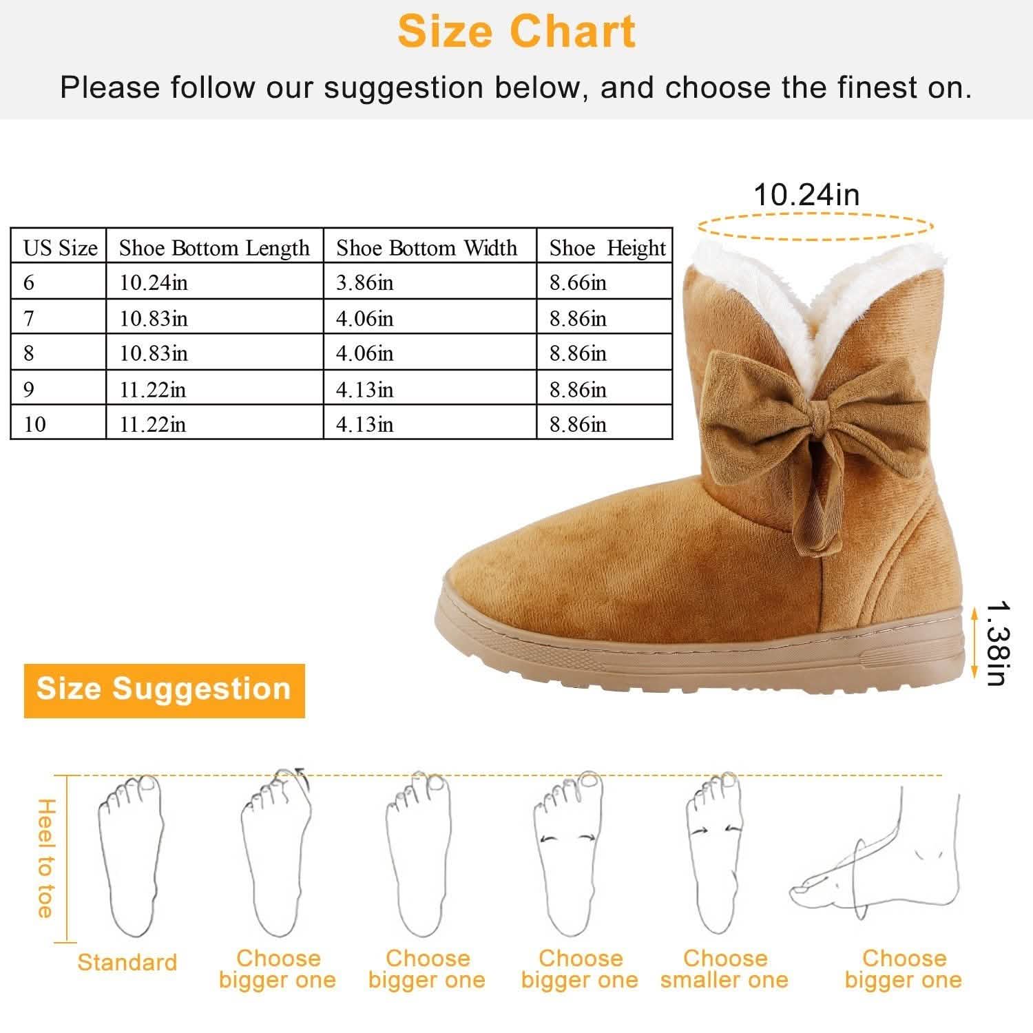 Womens Mid-Calf Winter Shoes with Anti Slip Rubber Base Bowknot Women's Shoes - Tophatter Daily Deals