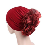 Women's Milk Silk Flower Turban Burgundy Hats - Tophatter Daily Deals