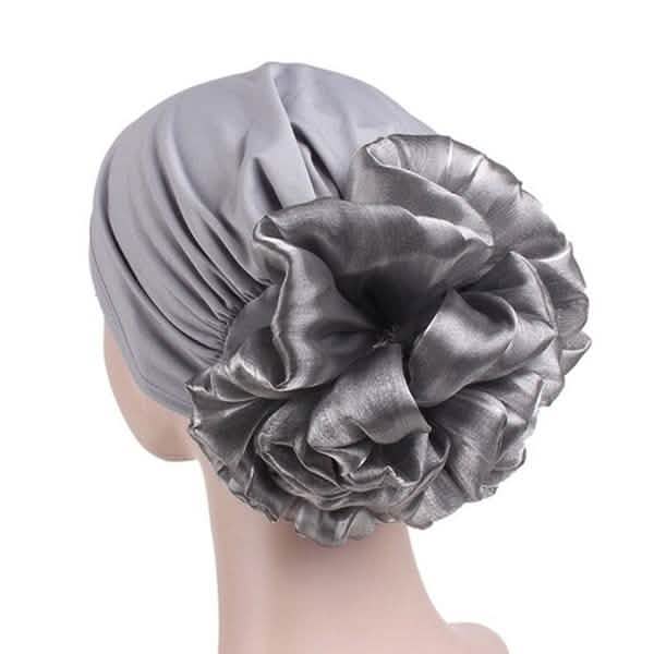 Women's Milk Silk Flower Turban Gray Hats - Tophatter Daily Deals