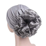 Women's Milk Silk Flower Turban Gray Hats - Tophatter Daily Deals