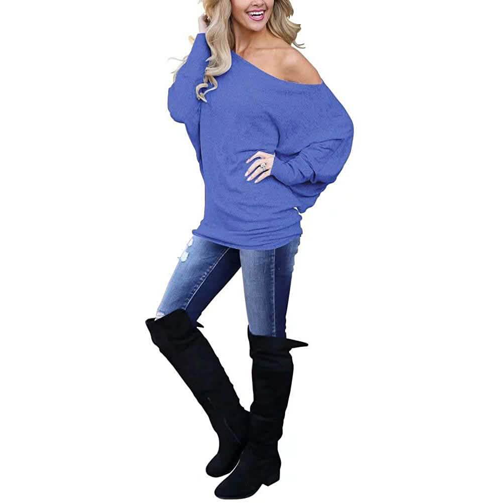 Women's Off-Shoulder Long-Sleeved Top Women's Tops - Tophatter Daily Deals