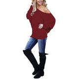 Women's Off-Shoulder Long-Sleeved Top Women's Tops - Tophatter Daily Deals