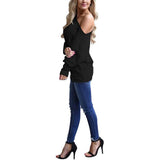 Women's Off-Shoulder Long-Sleeved Top Women's Tops - Tophatter Daily Deals