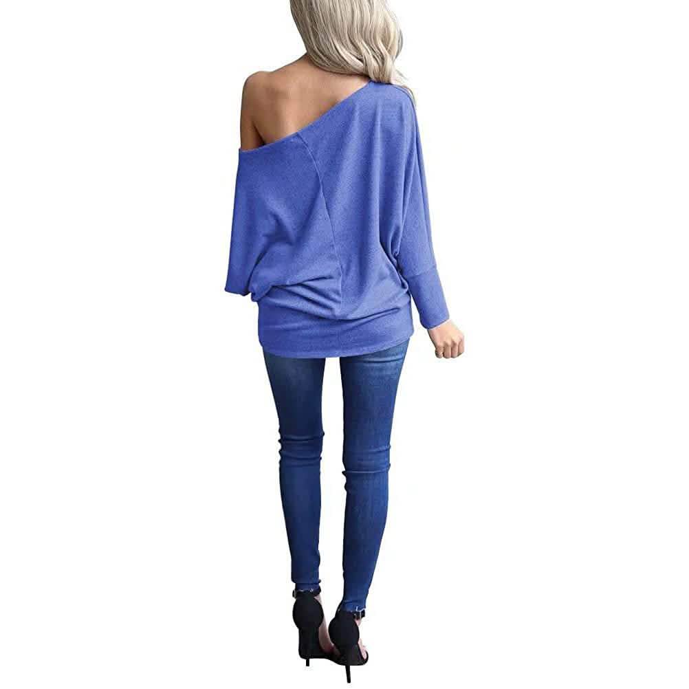 Women's Off-Shoulder Long-Sleeved Top Women's Tops - Tophatter Daily Deals
