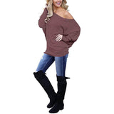 Women's Off-Shoulder Long-Sleeved Top Women's Tops - Tophatter Daily Deals