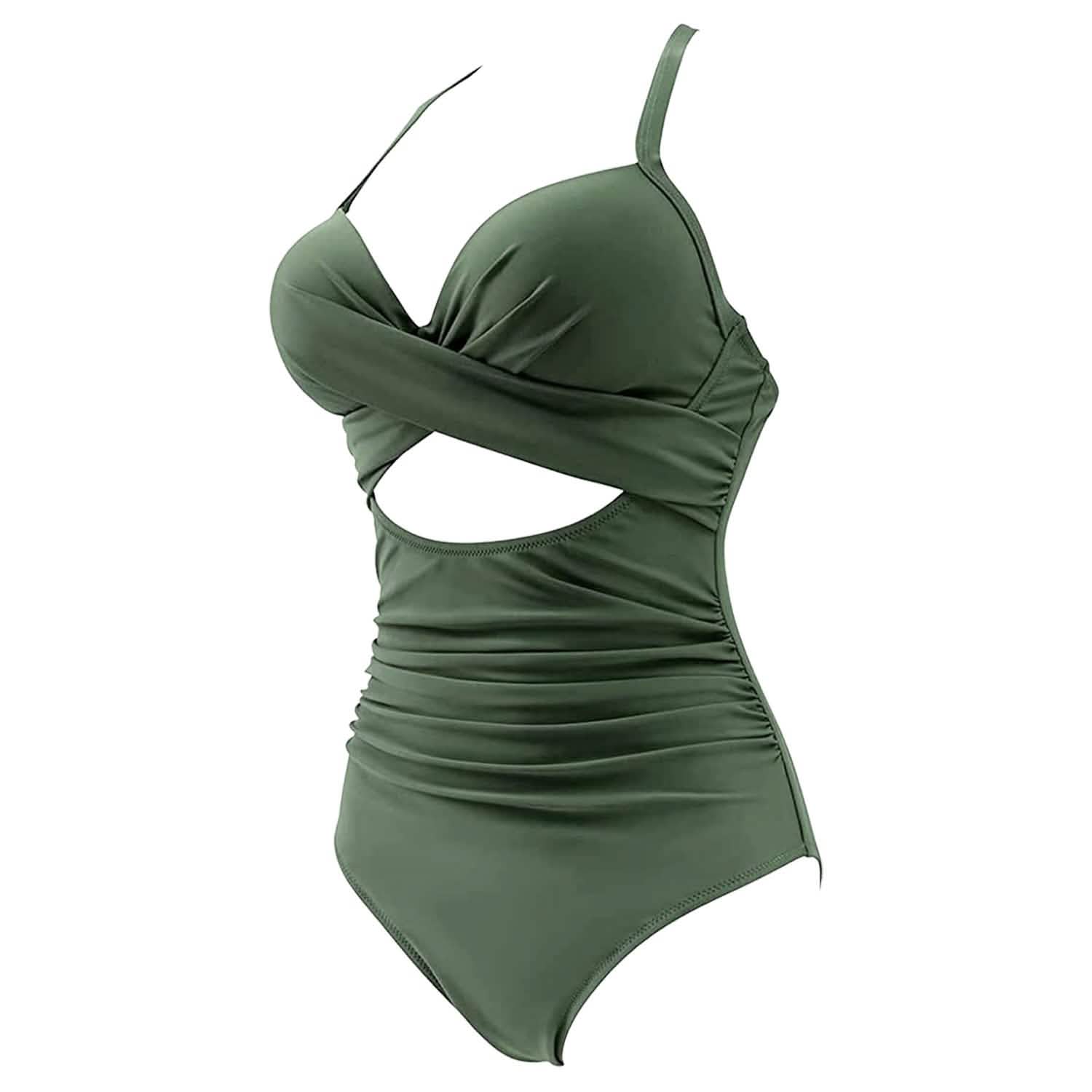 Women's One Piece High Waist Swimwear Tummy Control Cutout Women's Swimwear - Tophatter Daily Deals