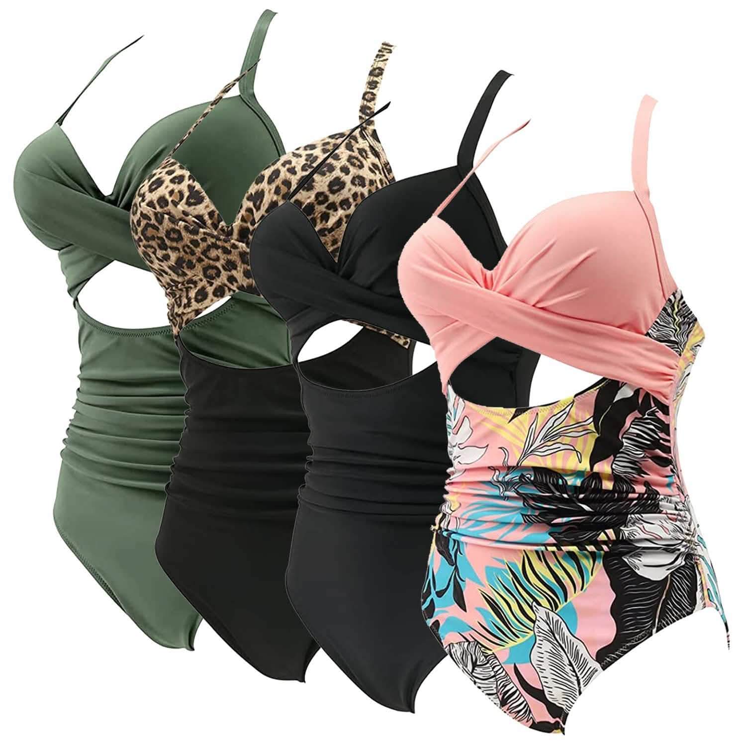 Women's One Piece High Waist Swimwear Tummy Control Cutout Women's Swimwear - Tophatter Daily Deals