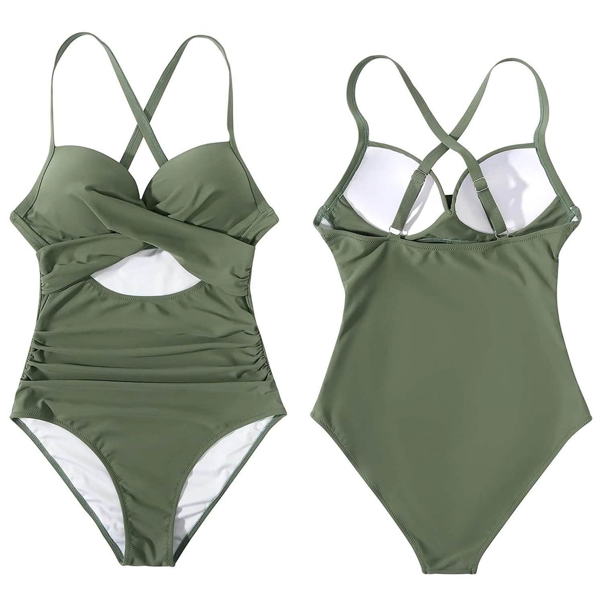 Women's One Piece High Waist Swimwear Tummy Control Cutout Women's Swimwear - Tophatter Daily Deals