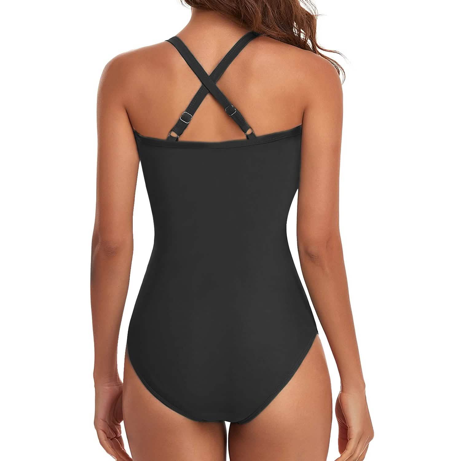 Women's One Piece High Waist Swimwear Tummy Control Cutout Women's Swimwear - Tophatter Daily Deals