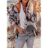 Women's Plaid Long Sleeve Button Down Collar Coat Women's Outerwear - Tophatter Daily Deals