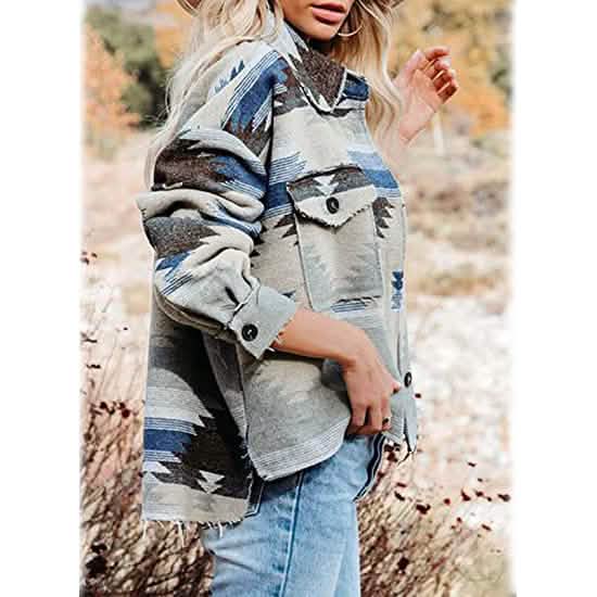 Women's Plaid Long Sleeve Button Down Collar Coat Women's Outerwear - Tophatter Daily Deals