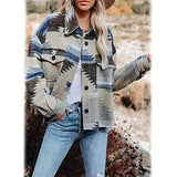 Women's Plaid Long Sleeve Button Down Collar Coat Women's Outerwear - Tophatter Daily Deals