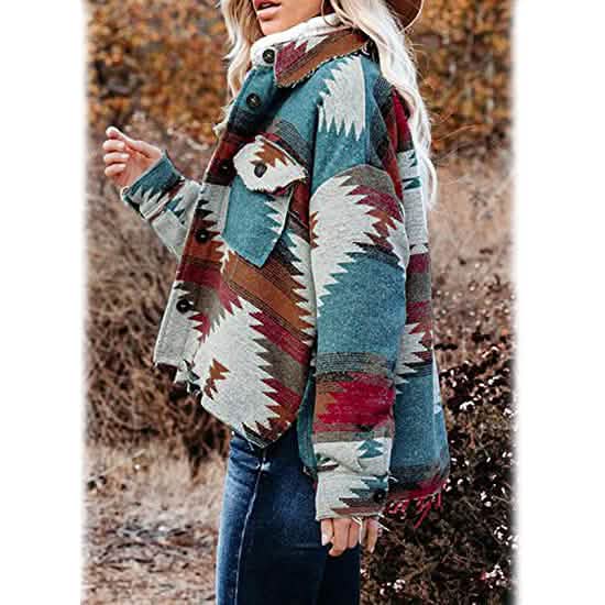 Women's Plaid Long Sleeve Button Down Collar Coat Women's Outerwear - Tophatter Daily Deals