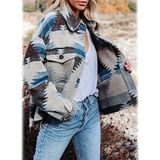 Women's Plaid Long Sleeve Button Down Collar Coat Women's Outerwear - Tophatter Daily Deals