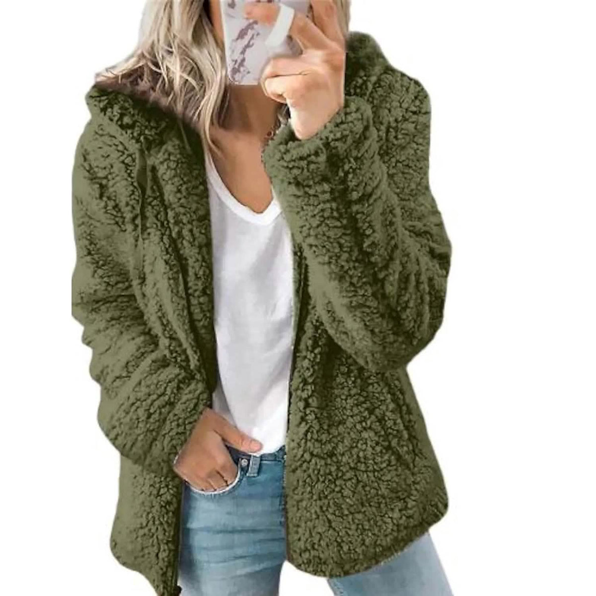 Women's Plus Size Hoodie Coat Long Sleeve Army Green Women's Outerwear - Tophatter Daily Deals