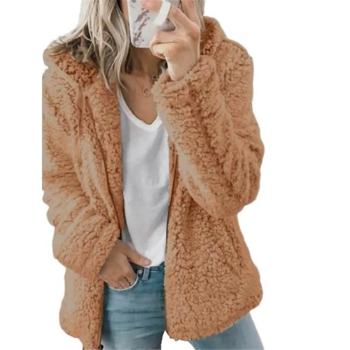 Women's Plus Size Hoodie Coat Long Sleeve Brown Women's Outerwear - Tophatter Daily Deals