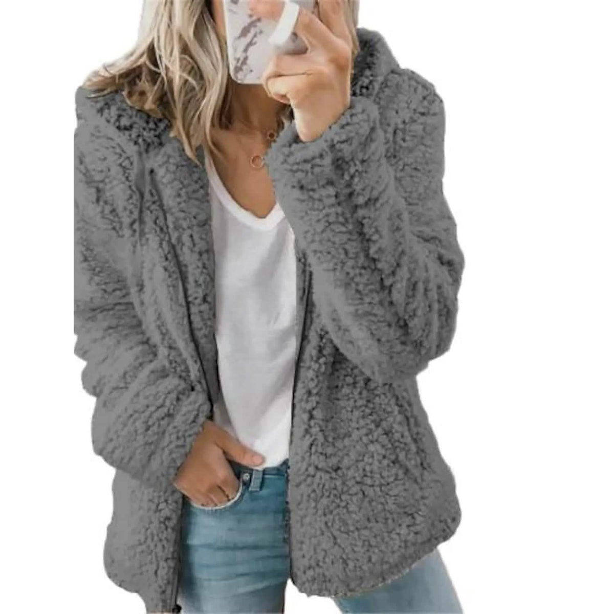 Women's Plus Size Hoodie Coat Long Sleeve Dark Gray Women's Outerwear - Tophatter Daily Deals