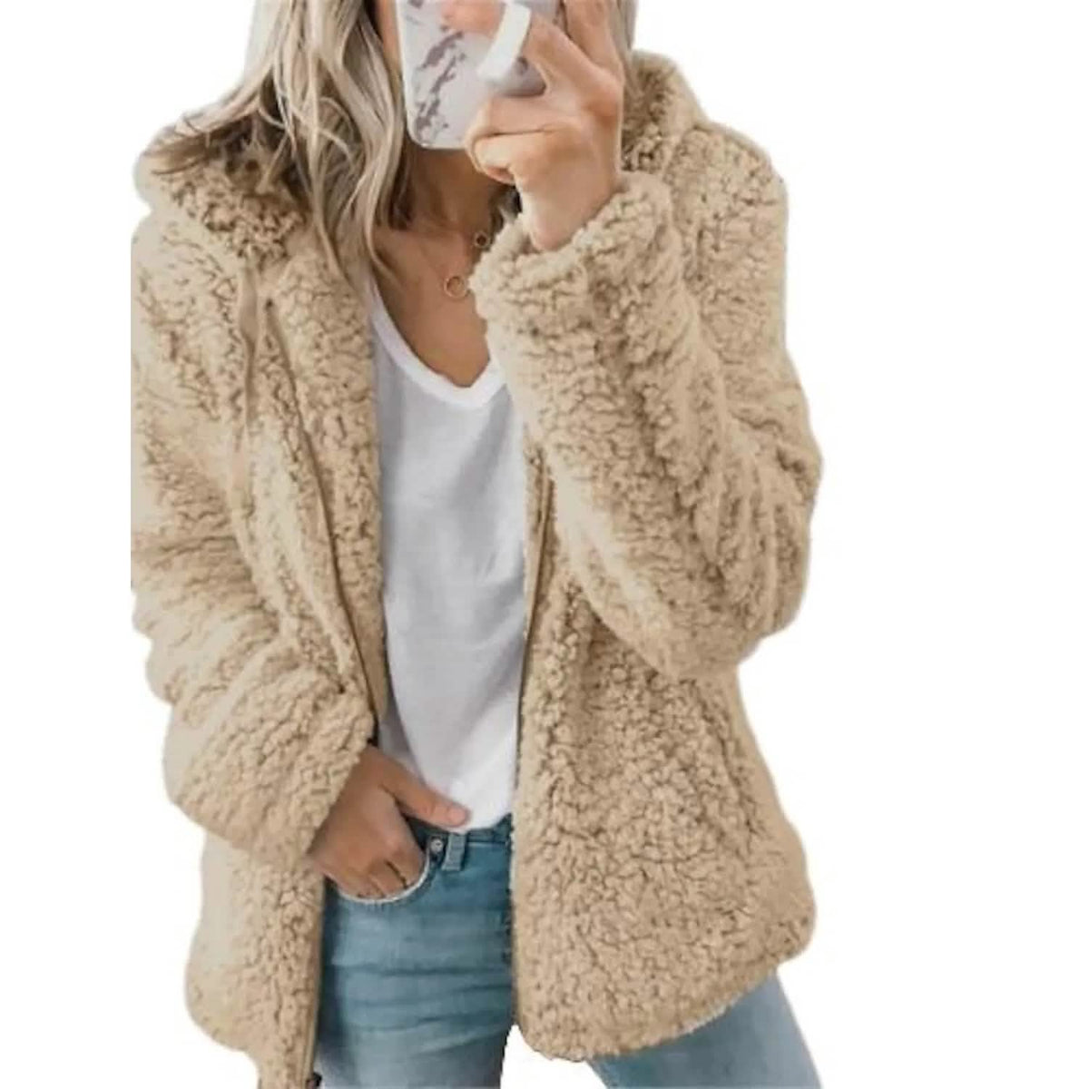 Women's Plus Size Hoodie Coat Long Sleeve Khaki Women's Outerwear - Tophatter Daily Deals
