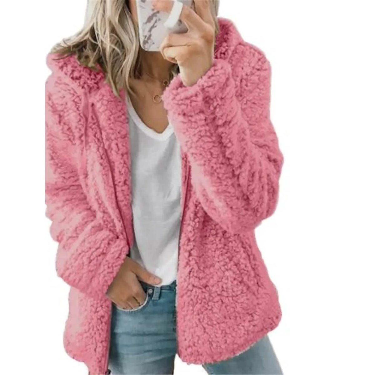 Women's Plus Size Hoodie Coat Long Sleeve Pink Women's Outerwear - Tophatter Daily Deals