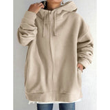 Women's Plus Size Jacket Zipper Pocket Solid Formal Long Sleeve Khaki Women's Outerwear - Tophatter Daily Deals