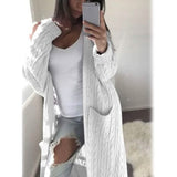 Women's Pocket Knitted Cardigan Sweater White Women's Outerwear - Tophatter Daily Deals